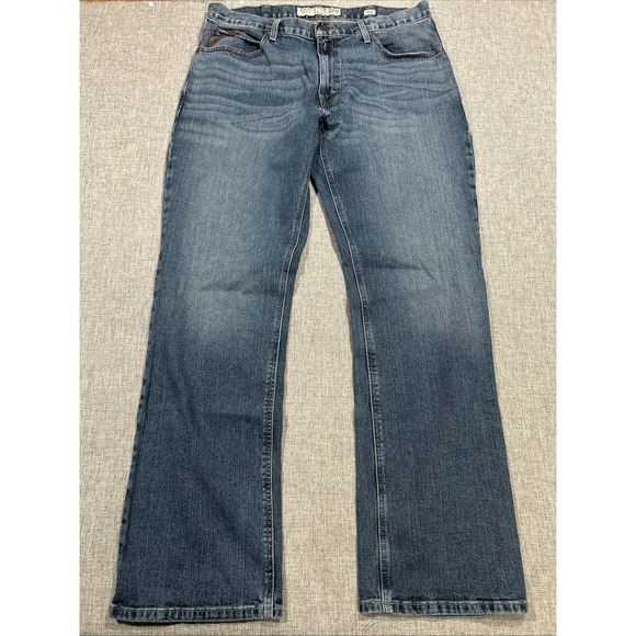 Ariat Jeans Mens 36x34 Blue Legacy M4 Relaxed Boot Cut Medium Wash Western Work - Picture 1 of 16
